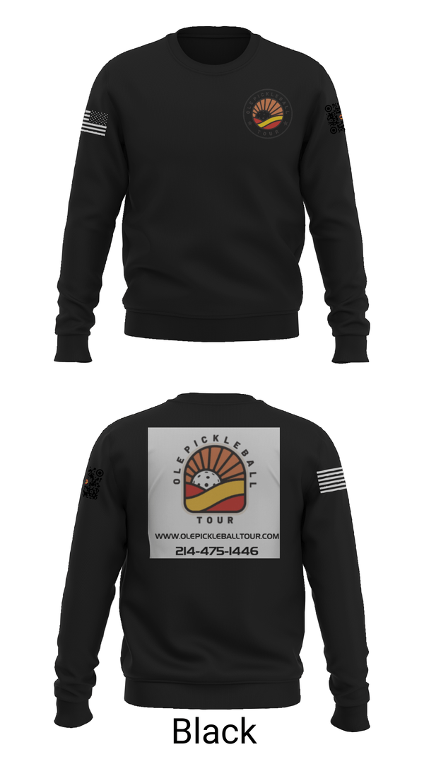 Crew Neck Sweatshirt, Ole Pickleball Tour, , Teamtime, Team time, sublimation, custom sports apparel, team uniforms, spirit wear, spiritwear, sports uniforms, custom shirts, team store, custom team store, fundraiser sports, apparel fundraiser
