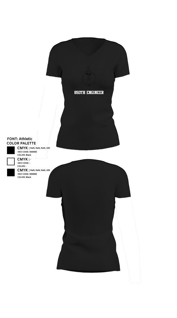 Womens Short Sleeve Vneck Shirt, 850th engineer, , Teamtime, Team time, sublimation, custom sports apparel, team uniforms, spirit wear, spiritwear, sports uniforms, custom shirts, team store, custom team store, fundraiser sports, apparel fundraiser