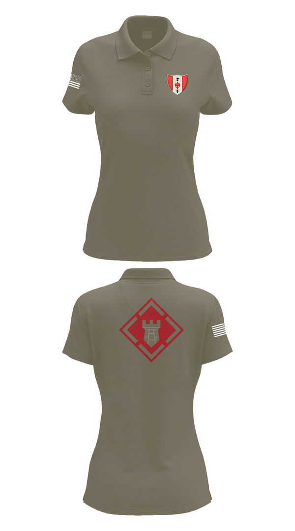 Womens Short Sleeve Performance Polo, 46th Engineer Battalion, Army, Teamtime, Team time, sublimation, custom sports apparel, team uniforms, spirit wear, spiritwear, sports uniforms, custom shirts, team store, custom team store, fundraiser sports, apparel fundraiser