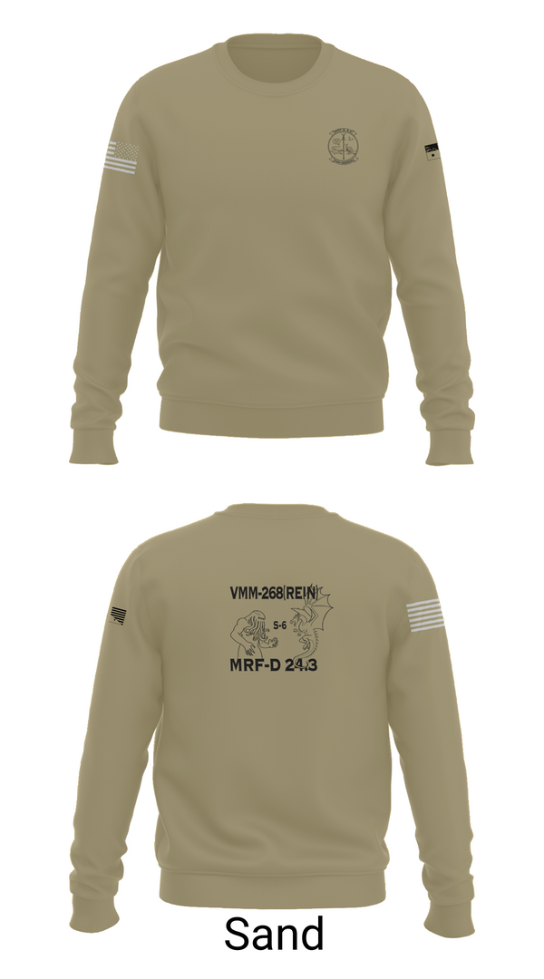 Crew Neck Sweatshirt, VMM-268, Marines, Teamtime, Team time, sublimation, custom sports apparel, team uniforms, spirit wear, spiritwear, sports uniforms, custom shirts, team store, custom team store, fundraiser sports, apparel fundraiser