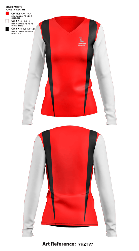 Womens Long Sleeve Vneck Shirt, Loranger High School Basketball, Women's Basketball, Teamtime, Team time, sublimation, custom sports apparel, team uniforms, spirit wear, spiritwear, sports uniforms, custom shirts, team store, custom team store, fundraiser sports, apparel fundraiser