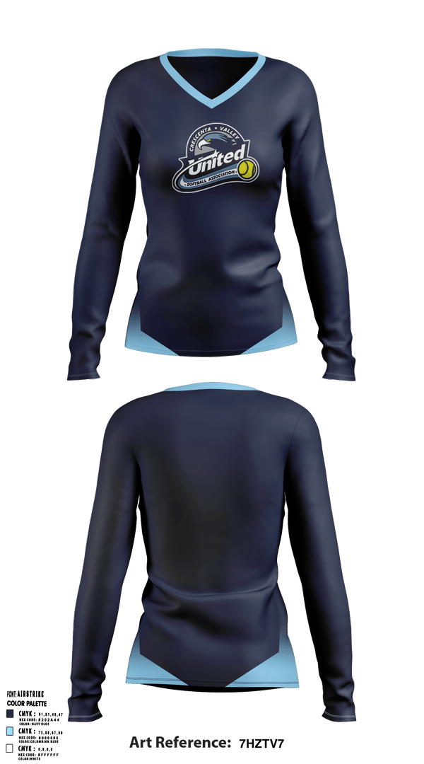 Womens Long Sleeve Vneck Shirt, CV United Softball, Softball, Teamtime, Team time, sublimation, custom sports apparel, team uniforms, spirit wear, spiritwear, sports uniforms, custom shirts, team store, custom team store, fundraiser sports, apparel fundraiser