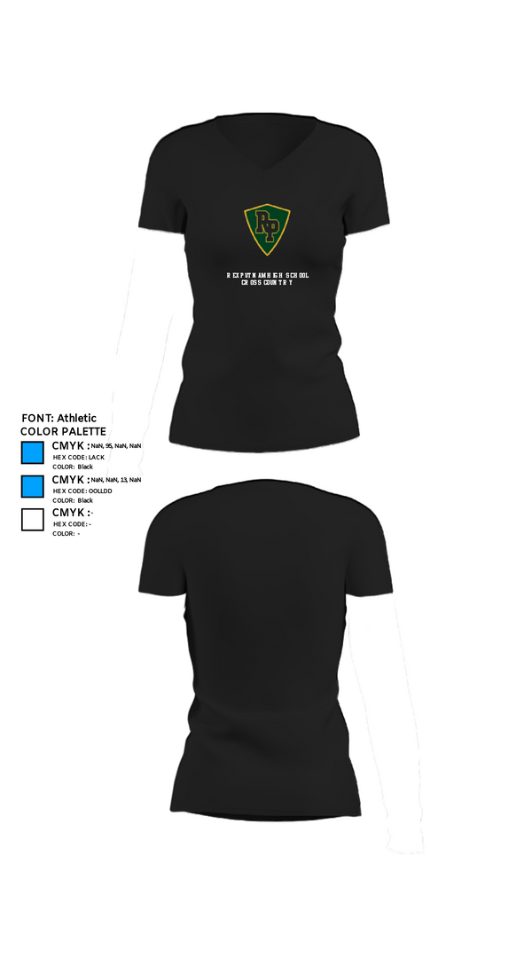 Women's Short Sleeve Vneck Shirt, Rex Putnam High School Cross Country, Cross Country, Teamtime, Team time, sublimation, custom sports apparel, team uniforms, spirit wear, spiritwear, sports uniforms, custom shirts, team store, custom team store, fundraiser sports, apparel fundraiser