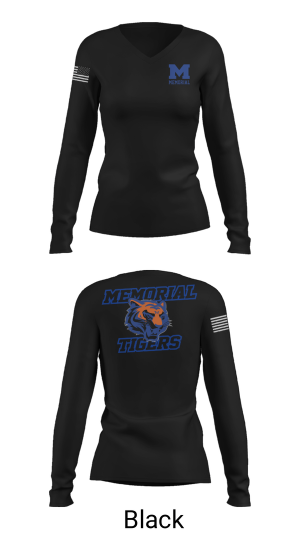 Womens Long Sleeve Vneck Shirt, Reitz Memorial High School Golf, Golf, Teamtime, Team time, sublimation, custom sports apparel, team uniforms, spirit wear, spiritwear, sports uniforms, custom shirts, team store, custom team store, fundraiser sports, apparel fundraiser