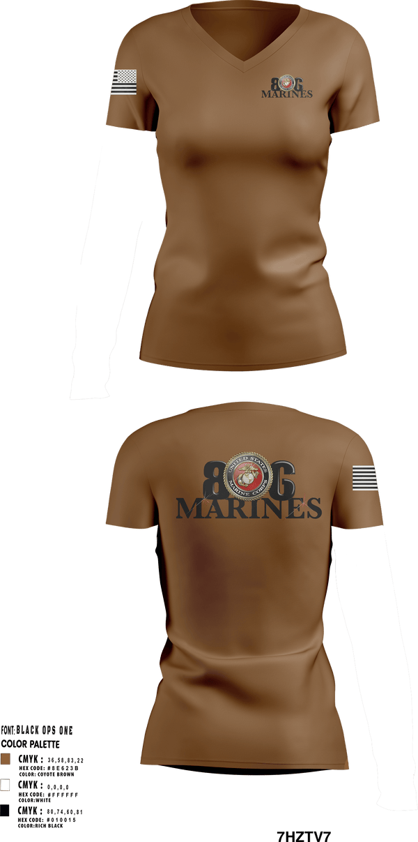 Women's Short Sleeve Vneck Shirt, 806 MarinesBoots and Badges of the South Plains, Fire Department, Teamtime, Team time, sublimation, custom sports apparel, team uniforms, spirit wear, spiritwear, sports uniforms, custom shirts, team store, custom team store, fundraiser sports, apparel fundraiser