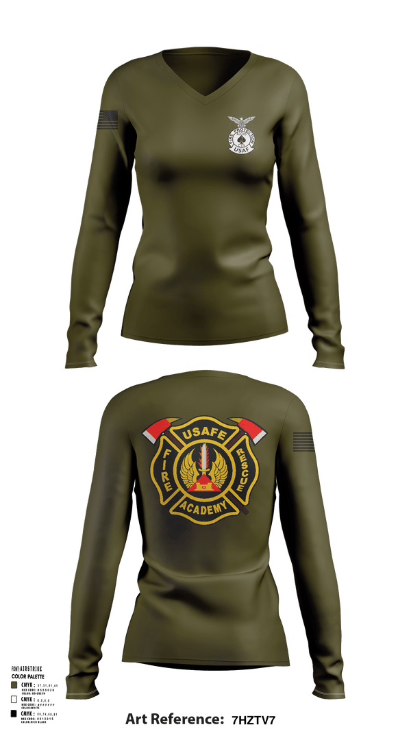 Women's Long Sleeve Vneck Shirt, 435th CTS, Air Force, Teamtime, Team time, sublimation, custom sports apparel, team uniforms, spirit wear, spiritwear, sports uniforms, custom shirts, team store, custom team store, fundraiser sports, apparel fundraiser