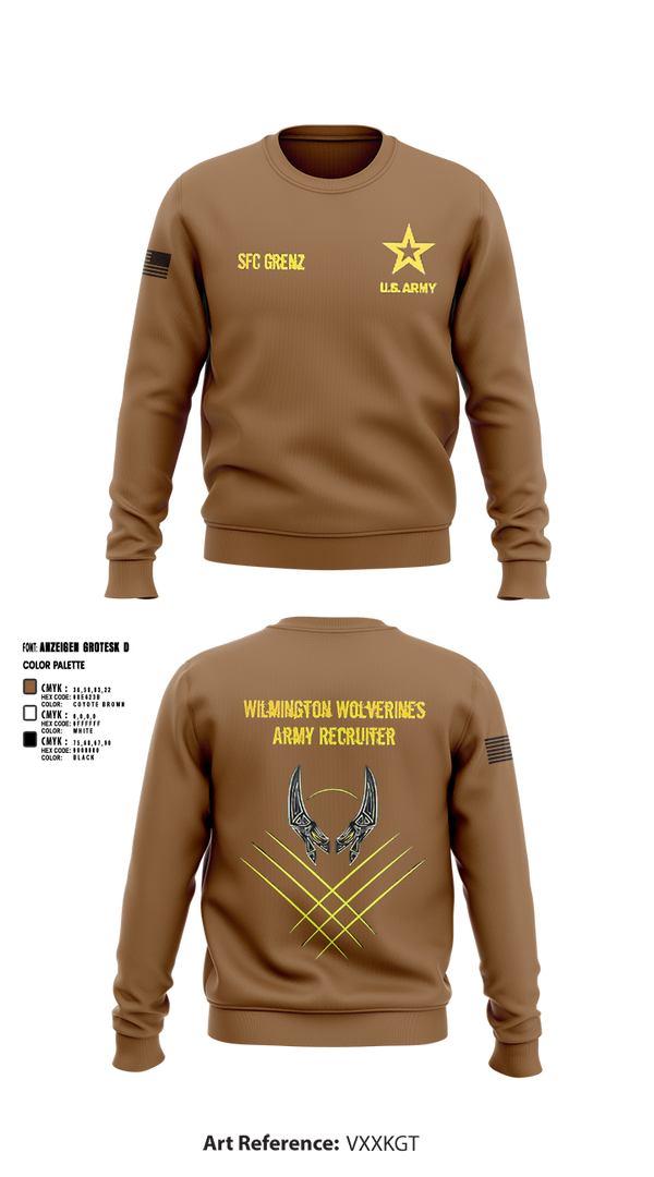 Crew Neck Sweatshirt, Wilmington Army Recruiting Station, Army, Teamtime, Team time, sublimation, custom sports apparel, team uniforms, spirit wear, spiritwear, sports uniforms, custom shirts, team store, custom team store, fundraiser sports, apparel fundraiser