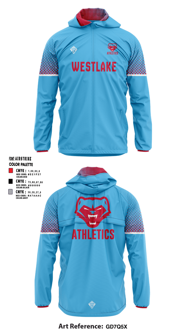 Windbreaker, Westlake Middle School, Spirit Store, Teamtime, Team time, sublimation, custom sports apparel, team uniforms, spirit wear, spiritwear, sports uniforms, custom shirts, team store, custom team store, fundraiser sports, apparel fundraiser