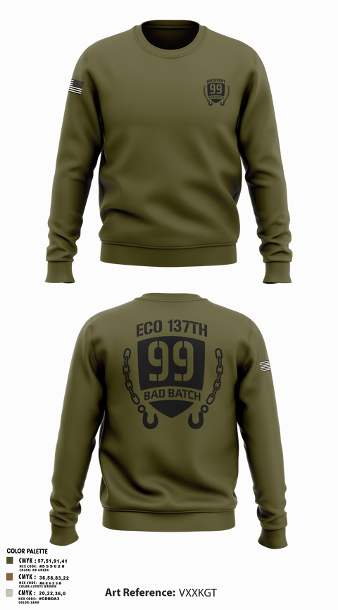 Crew Neck Sweatshirt, 137th Echo Company1-137th AV E co, National Guard, Teamtime, Team time, sublimation, custom sports apparel, team uniforms, spirit wear, spiritwear, sports uniforms, custom shirts, team store, custom team store, fundraiser sports, apparel fundraiser