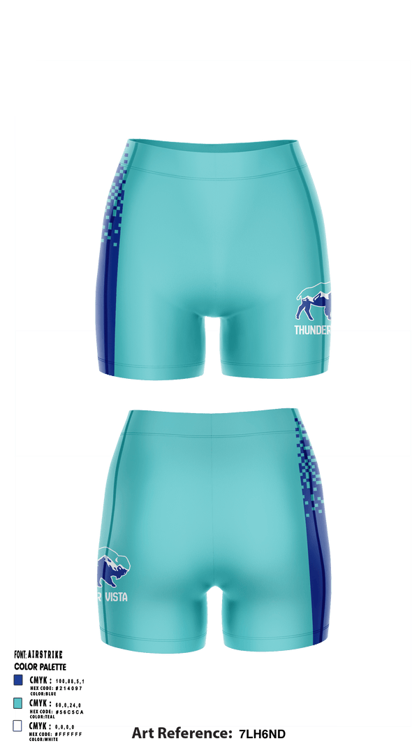 Womens Compression Shorts, Thunder Vista MS, Spirit Store, Teamtime, Team time, sublimation, custom sports apparel, team uniforms, spirit wear, spiritwear, sports uniforms, custom shirts, team store, custom team store, fundraiser sports, apparel fundraiser