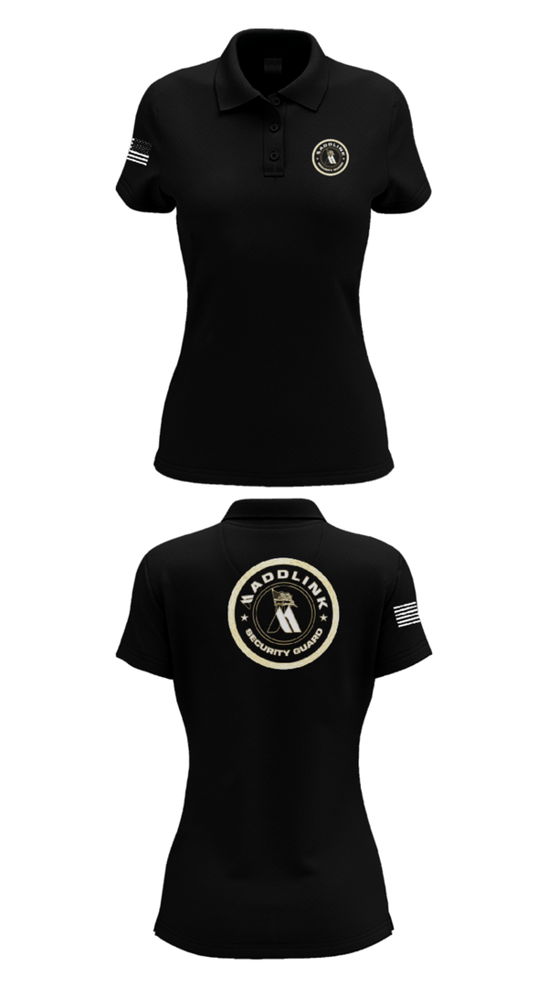 Womens Short Sleeve Performance Polo, Maddlink Security Guard, , Teamtime, Team time, sublimation, custom sports apparel, team uniforms, spirit wear, spiritwear, sports uniforms, custom shirts, team store, custom team store, fundraiser sports, apparel fundraiser