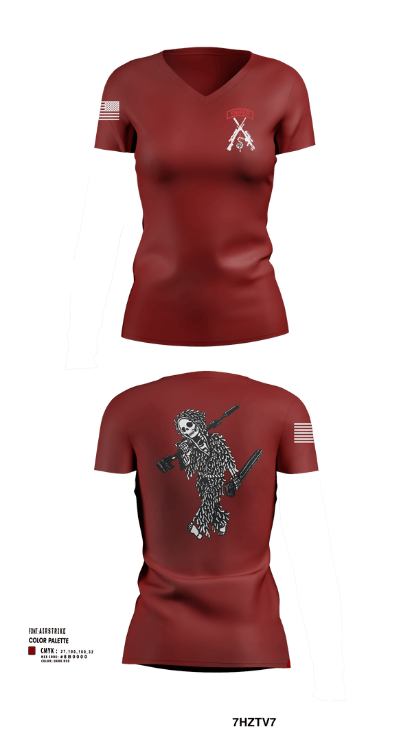 Womens Short Sleeve Vneck Shirt, 2-5 CAV Snipers, Army, Teamtime, Team time, sublimation, custom sports apparel, team uniforms, spirit wear, spiritwear, sports uniforms, custom shirts, team store, custom team store, fundraiser sports, apparel fundraiser