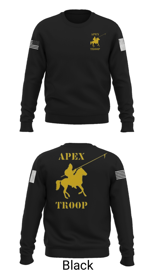 Crew Neck Sweatshirt, Alpha Troop, 1-221 CAV, National Guard, Teamtime, Team time, sublimation, custom sports apparel, team uniforms, spirit wear, spiritwear, sports uniforms, custom shirts, team store, custom team store, fundraiser sports, apparel fundraiser