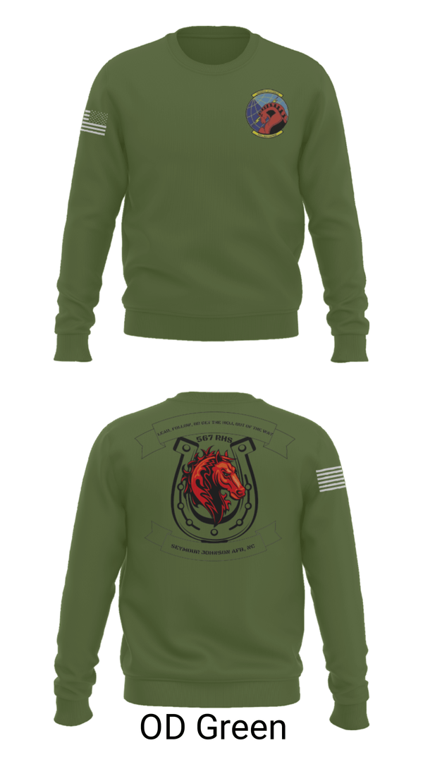 Crew Neck Sweatshirt, 567 red horse, Air Force, Teamtime, Team time, sublimation, custom sports apparel, team uniforms, spirit wear, spiritwear, sports uniforms, custom shirts, team store, custom team store, fundraiser sports, apparel fundraiser