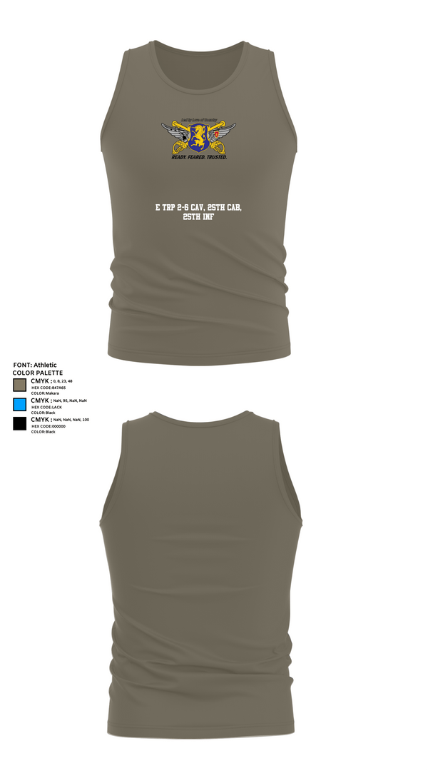 Tank Top, E Trp 2-6 CAV, 25th CAB, 25th INF, , Teamtime, Team time, sublimation, custom sports apparel, team uniforms, spirit wear, spiritwear, sports uniforms, custom shirts, team store, custom team store, fundraiser sports, apparel fundraiser