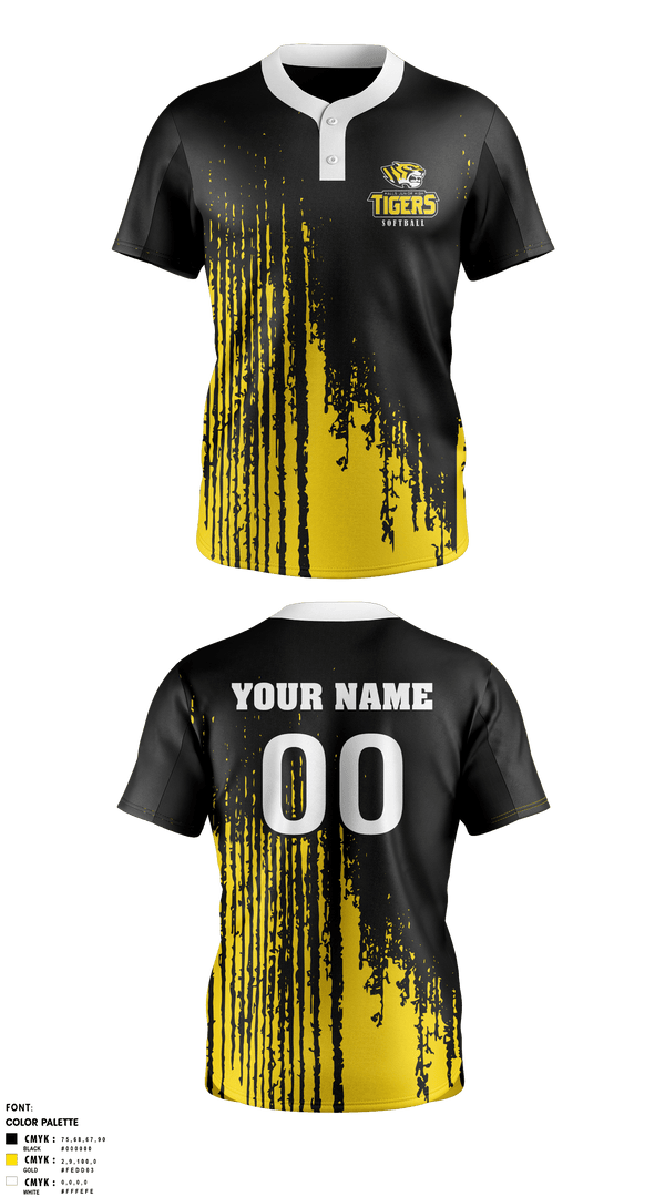 Two Button Softball Jersey, Halls Junior High School, Softball, Teamtime, Team time, sublimation, custom sports apparel, team uniforms, spirit wear, spiritwear, sports uniforms, custom shirts, team store, custom team store, fundraiser sports, apparel fundraiser