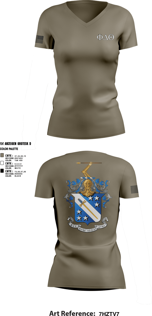 Women's Short Sleeve Vneck Shirt, Phi Delta Theta, Army, Teamtime, Team time, sublimation, custom sports apparel, team uniforms, spirit wear, spiritwear, sports uniforms, custom shirts, team store, custom team store, fundraiser sports, apparel fundraiser