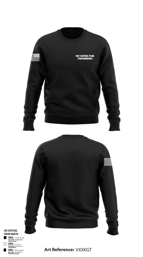 Crew Neck Sweatshirt, 492 SOTRSS Peak Performance, Air Force, Teamtime, Team time, sublimation, custom sports apparel, team uniforms, spirit wear, spiritwear, sports uniforms, custom shirts, team store, custom team store, fundraiser sports, apparel fundraiser
