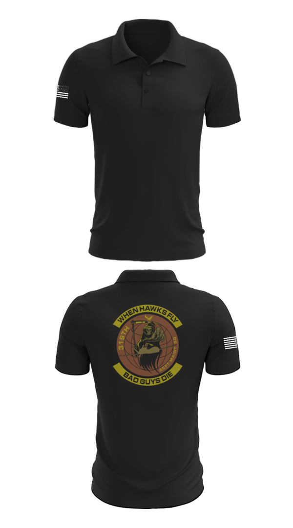 Short Sleeve Performance Polo, 319th Maintenance Squadron, Air Force, Teamtime, Team time, sublimation, custom sports apparel, team uniforms, spirit wear, spiritwear, sports uniforms, custom shirts, team store, custom team store, fundraiser sports, apparel fundraiser