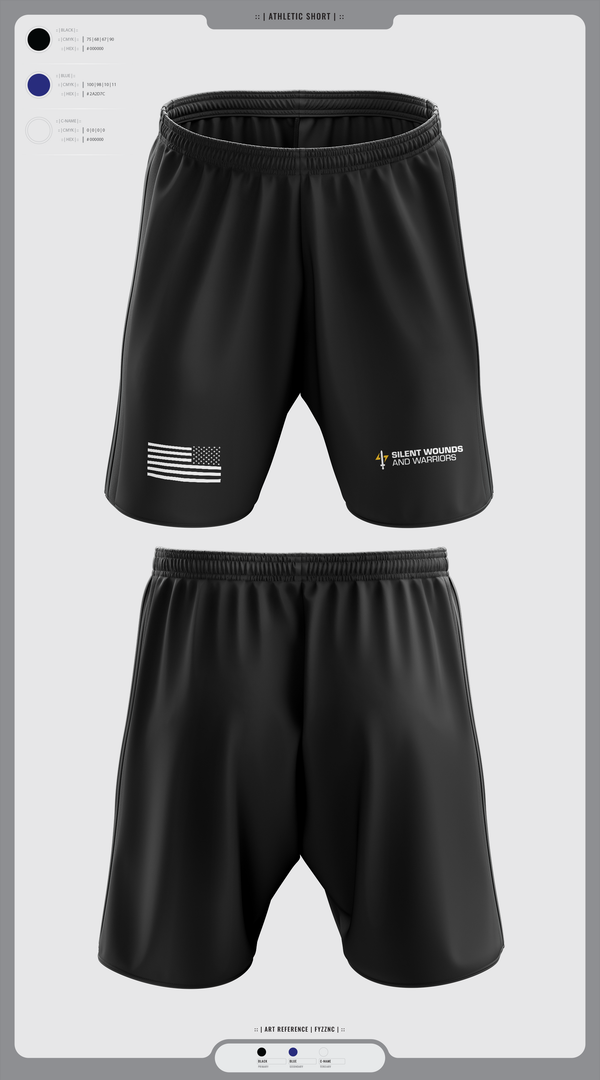 Athletic Shorts With Pockets, Silent Wounds and Warriors Foundation, , Teamtime, Team time, sublimation, custom sports apparel, team uniforms, spirit wear, spiritwear, sports uniforms, custom shirts, team store, custom team store, fundraiser sports, apparel fundraiser