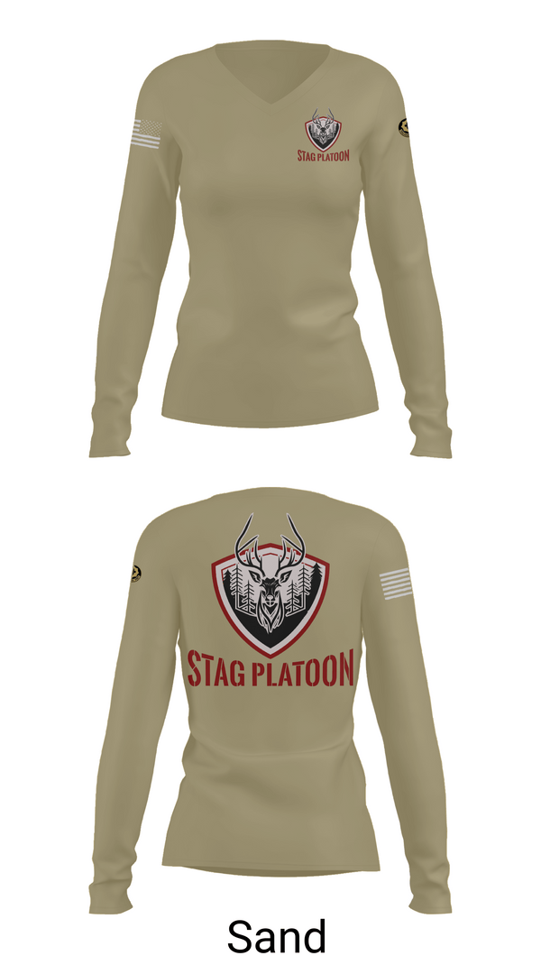 Womens Long Sleeve Vneck Shirt, Eagle troop 2/2, Army, Teamtime, Team time, sublimation, custom sports apparel, team uniforms, spirit wear, spiritwear, sports uniforms, custom shirts, team store, custom team store, fundraiser sports, apparel fundraiser