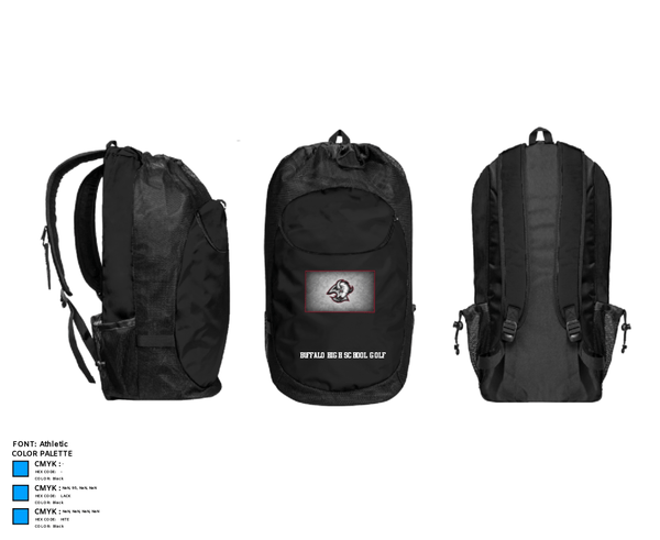 Gear Bag, Buffalo High School Golf, Golf, Teamtime, Team time, sublimation, custom sports apparel, team uniforms, spirit wear, spiritwear, sports uniforms, custom shirts, team store, custom team store, fundraiser sports, apparel fundraiser