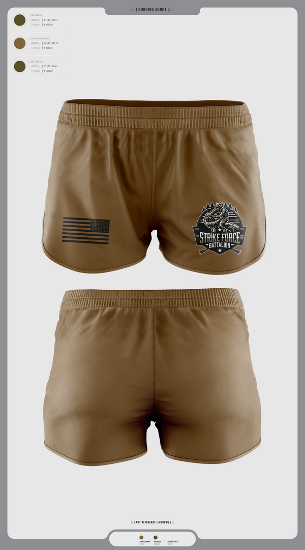 Womens Shorts, Strike force Battalion, Army, Teamtime, Team time, sublimation, custom sports apparel, team uniforms, spirit wear, spiritwear, sports uniforms, custom shirts, team store, custom team store, fundraiser sports, apparel fundraiser