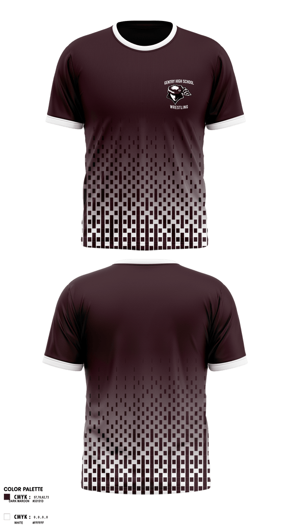 Short Sleeve Rash Guard Shirt, Gentry High School Wrestling, Wrestling, Teamtime, Team time, sublimation, custom sports apparel, team uniforms, spirit wear, spiritwear, sports uniforms, custom shirts, team store, custom team store, fundraiser sports, apparel fundraiser