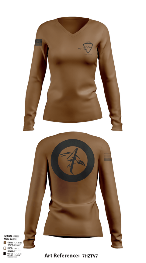 Womens Long Sleeve Vneck Shirt, 1055th Trans 1st Plt, National Guard, Teamtime, Team time, sublimation, custom sports apparel, team uniforms, spirit wear, spiritwear, sports uniforms, custom shirts, team store, custom team store, fundraiser sports, apparel fundraiser