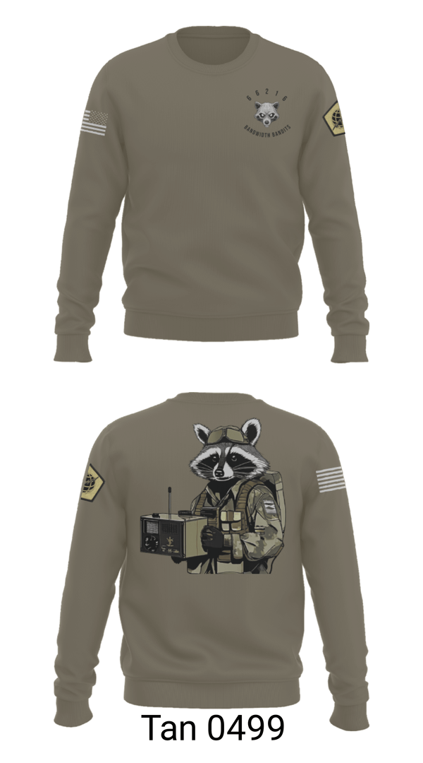 Crew Neck Sweatshirt, Node 66216 Bandwidth Bandits, Army, Teamtime, Team time, sublimation, custom sports apparel, team uniforms, spirit wear, spiritwear, sports uniforms, custom shirts, team store, custom team store, fundraiser sports, apparel fundraiser