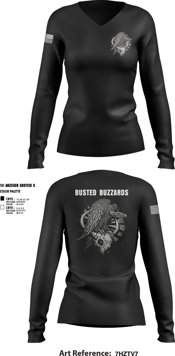 Women's Long Sleeve Vneck Shirt, CREW 3 BUSTED BUZZARDS, Army, Teamtime, Team time, sublimation, custom sports apparel, team uniforms, spirit wear, spiritwear, sports uniforms, custom shirts, team store, custom team store, fundraiser sports, apparel fundraiser