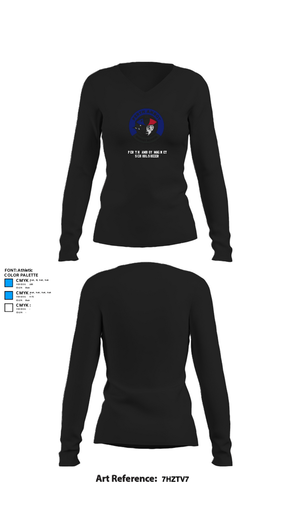 Womens Long Sleeve Vneck Shirt, Perth Amboy Magnet School Soccer, Men's Soccer, Teamtime, Team time, sublimation, custom sports apparel, team uniforms, spirit wear, spiritwear, sports uniforms, custom shirts, team store, custom team store, fundraiser sports, apparel fundraiser