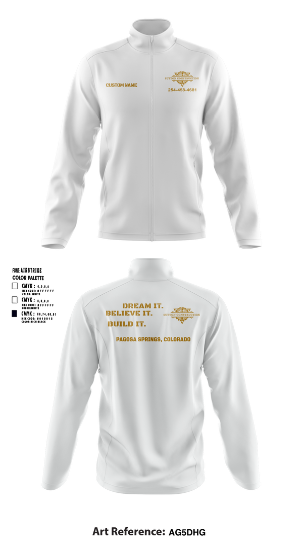 Fleece Jacket, Sutton Construction, , Teamtime, Team time, sublimation, custom sports apparel, team uniforms, spirit wear, spiritwear, sports uniforms, custom shirts, team store, custom team store, fundraiser sports, apparel fundraiser