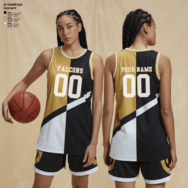 Basketball Uniform, Falcons, Women's Basketball, Teamtime, Team time, sublimation, custom sports apparel, team uniforms, spirit wear, spiritwear, sports uniforms, custom shirts, team store, custom team store, fundraiser sports, apparel fundraiser