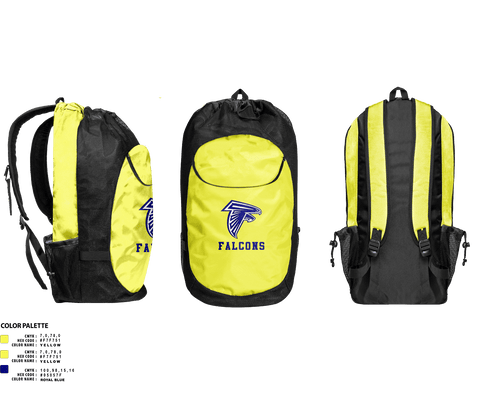 Gear Bag, Falcons, Men's Basketball, Teamtime, Team time, sublimation, custom sports apparel, team uniforms, spirit wear, spiritwear, sports uniforms, custom shirts, team store, custom team store, fundraiser sports, apparel fundraiser