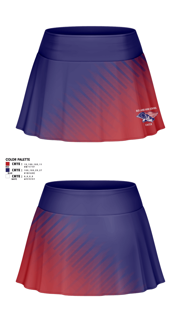 Skort, Red Land High School Cheer, Cheer, Teamtime, Team time, sublimation, custom sports apparel, team uniforms, spirit wear, spiritwear, sports uniforms, custom shirts, team store, custom team store, fundraiser sports, apparel fundraiser