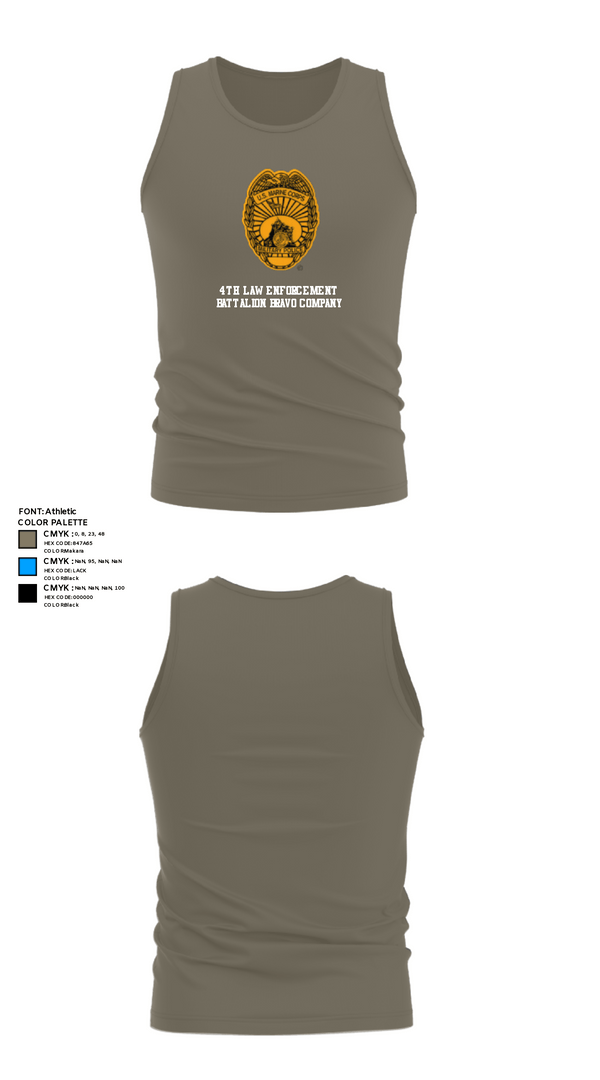Tank Top, 4th Law Enforcement Battalion Bravo Company, Marines, Teamtime, Team time, sublimation, custom sports apparel, team uniforms, spirit wear, spiritwear, sports uniforms, custom shirts, team store, custom team store, fundraiser sports, apparel fundraiser