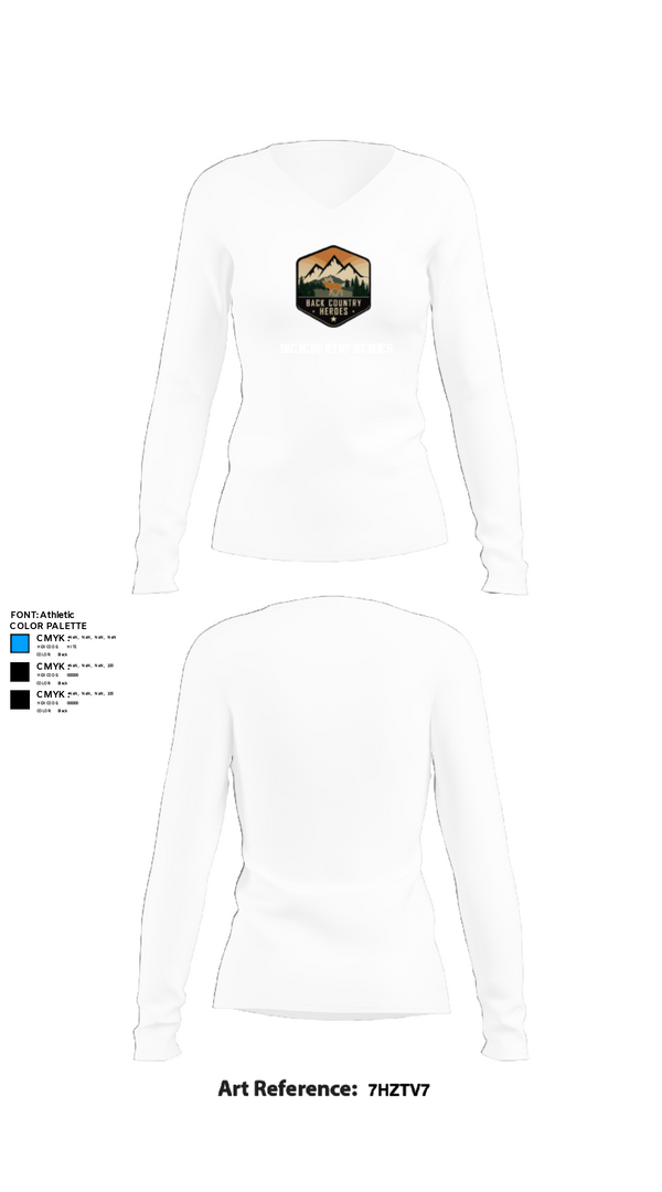 Womens Long Sleeve Vneck Shirt, BackCountry Heroes, , Teamtime, Team time, sublimation, custom sports apparel, team uniforms, spirit wear, spiritwear, sports uniforms, custom shirts, team store, custom team store, fundraiser sports, apparel fundraiser