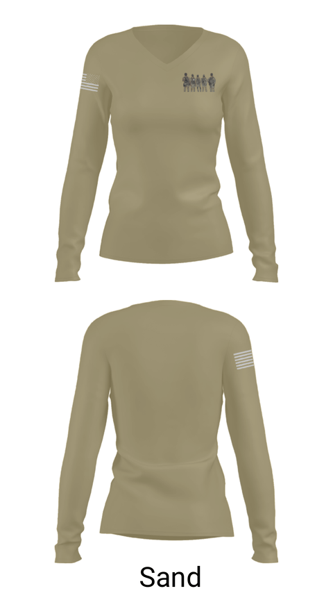 Women's Long Sleeve Vneck Shirt, West Texas F.O.G, Army, Teamtime, Team time, sublimation, custom sports apparel, team uniforms, spirit wear, spiritwear, sports uniforms, custom shirts, team store, custom team store, fundraiser sports, apparel fundraiser