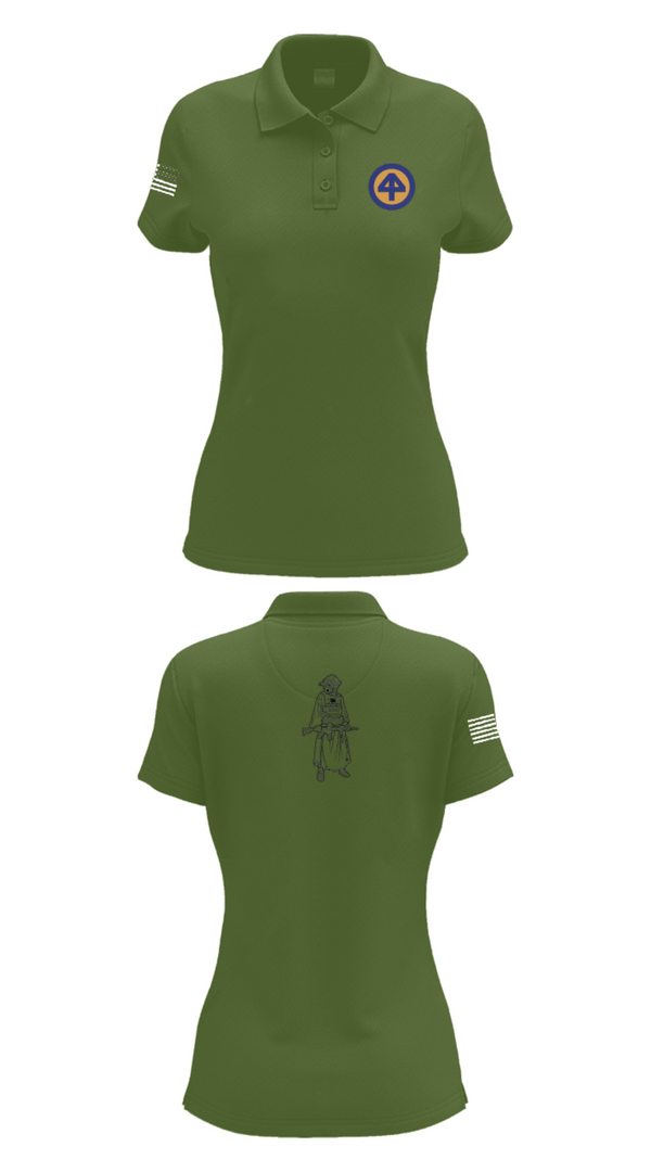 Women's Short Sleeve Performance Polo, A Co 1/1-114th, Army, Teamtime, Team time, sublimation, custom sports apparel, team uniforms, spirit wear, spiritwear, sports uniforms, custom shirts, team store, custom team store, fundraiser sports, apparel fundraiser