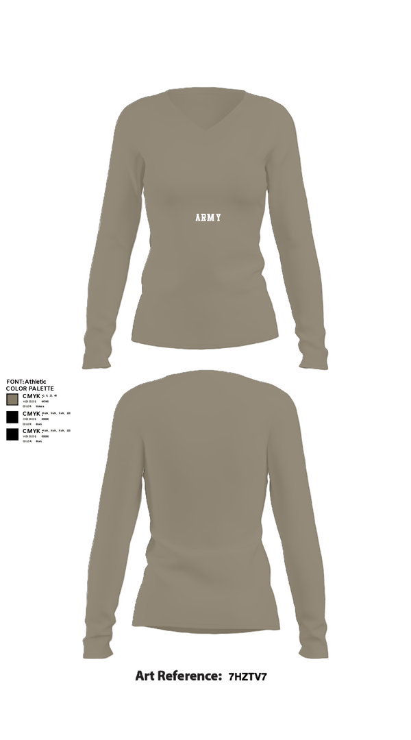 Women's Long Sleeve Vneck Shirt, 3/319th AFAR, Army, Teamtime, Team time, sublimation, custom sports apparel, team uniforms, spirit wear, spiritwear, sports uniforms, custom shirts, team store, custom team store, fundraiser sports, apparel fundraiser