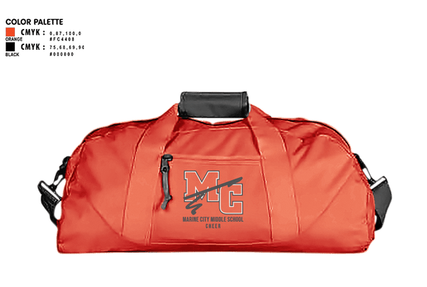 Duffle Bag, Marine City Middle School Cheer, Cheer, Teamtime, Team time, sublimation, custom sports apparel, team uniforms, spirit wear, spiritwear, sports uniforms, custom shirts, team store, custom team store, fundraiser sports, apparel fundraiser