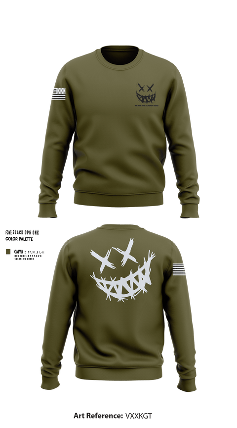 Crew Neck Sweatshirt, We are The already dead, , Teamtime, Team time, sublimation, custom sports apparel, team uniforms, spirit wear, spiritwear, sports uniforms, custom shirts, team store, custom team store, fundraiser sports, apparel fundraiser