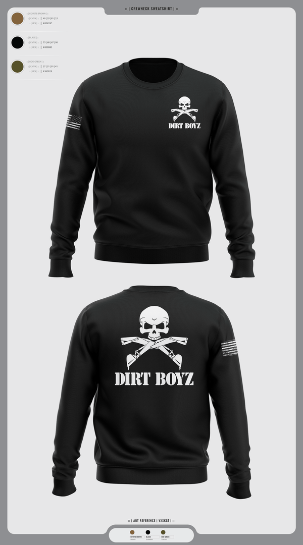 Crew Neck Sweatshirt, Dirt boyz, Air Force, Teamtime, Team time, sublimation, custom sports apparel, team uniforms, spirit wear, spiritwear, sports uniforms, custom shirts, team store, custom team store, fundraiser sports, apparel fundraiser