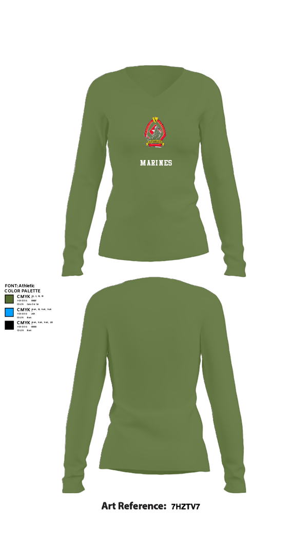 Women's Long Sleeve Vneck Shirt, 1/6 Charlie company, , Teamtime, Team time, sublimation, custom sports apparel, team uniforms, spirit wear, spiritwear, sports uniforms, custom shirts, team store, custom team store, fundraiser sports, apparel fundraiser