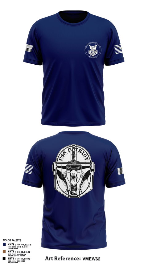 Old School Cotton Feel Shirt, USS Patriot, Navy, Teamtime, Team time, sublimation, custom sports apparel, team uniforms, spirit wear, spiritwear, sports uniforms, custom shirts, team store, custom team store, fundraiser sports, apparel fundraiser