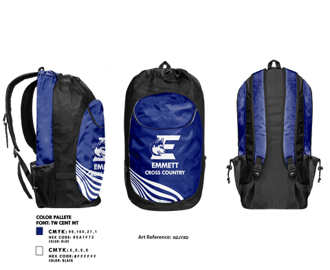 Gear Bag, Emmett High School Cross Country, Cross Country, Teamtime, Team time, sublimation, custom sports apparel, team uniforms, spirit wear, spiritwear, sports uniforms, custom shirts, team store, custom team store, fundraiser sports, apparel fundraiser