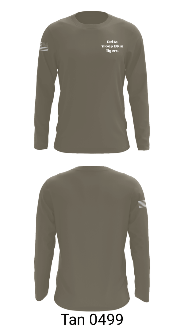 Long Sleeve Performance Shirt, Delta Troop Blue Tigers, Army, Teamtime, Team time, sublimation, custom sports apparel, team uniforms, spirit wear, spiritwear, sports uniforms, custom shirts, team store, custom team store, fundraiser sports, apparel fundraiser