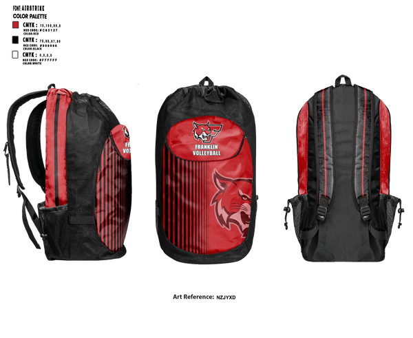 Gear Bag, Franklin Senior High School Volleyball, Women's Volleyball, Teamtime, Team time, sublimation, custom sports apparel, team uniforms, spirit wear, spiritwear, sports uniforms, custom shirts, team store, custom team store, fundraiser sports, apparel fundraiser