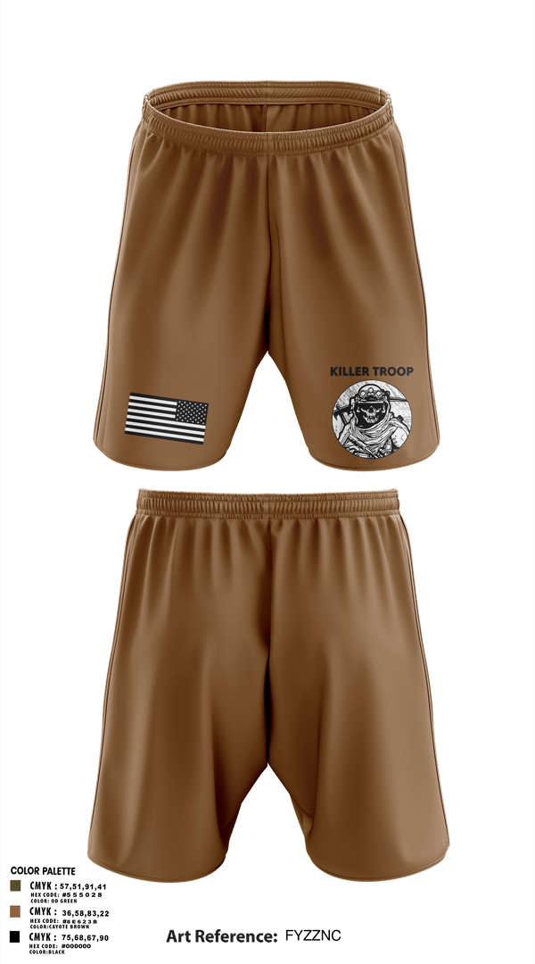 Athletic Shorts With Pockets, Killer Troop, Army, Teamtime, Team time, sublimation, custom sports apparel, team uniforms, spirit wear, spiritwear, sports uniforms, custom shirts, team store, custom team store, fundraiser sports, apparel fundraiser